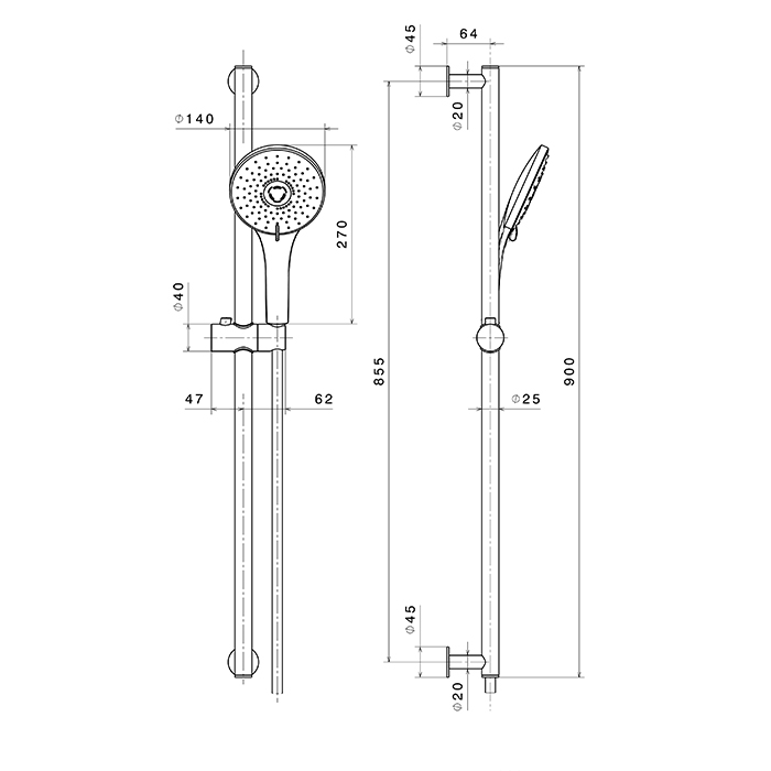 Душевой гарнитур штанга Newform Shower set 818.21.018 ручной душ из ABS шланг 150 см ФОТО