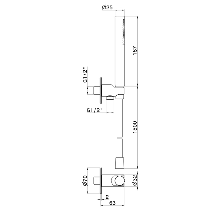 Ручной душ из латуни Newform Shower 862.21.018 гибкий шланг держатель ФОТО