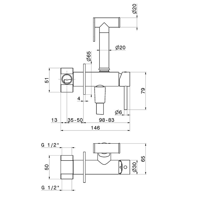 Смеситель с гигиеническим душем Newform Idroscopini 886E  держатель шланг 120 см ФОТО