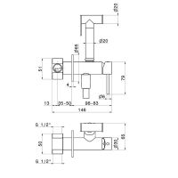 Смеситель с гигиеническим душем Newform Idroscopini 886E держатель шланг 120 см схема 5 Смеситель с гигиеническим душем Newform Idroscopini 886E держатель шланг 120 см схема 5