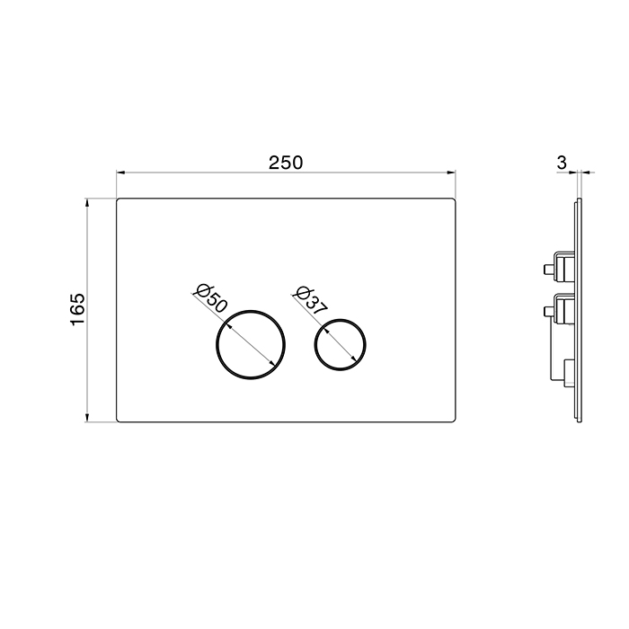 Клавиша смыва Newform Delta Zero 887 совместимая со скрытыми бачками TECE ФОТО