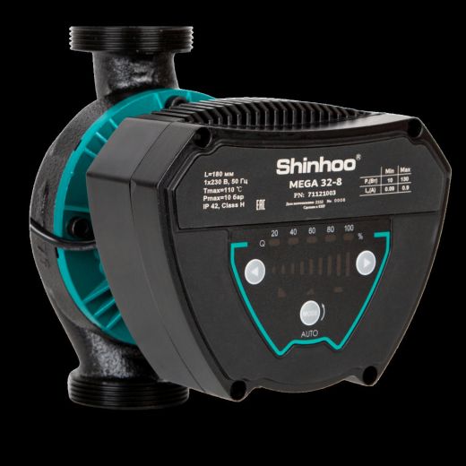 Насос циркуляционный Shinhoo MEGA 25-8 с гайками