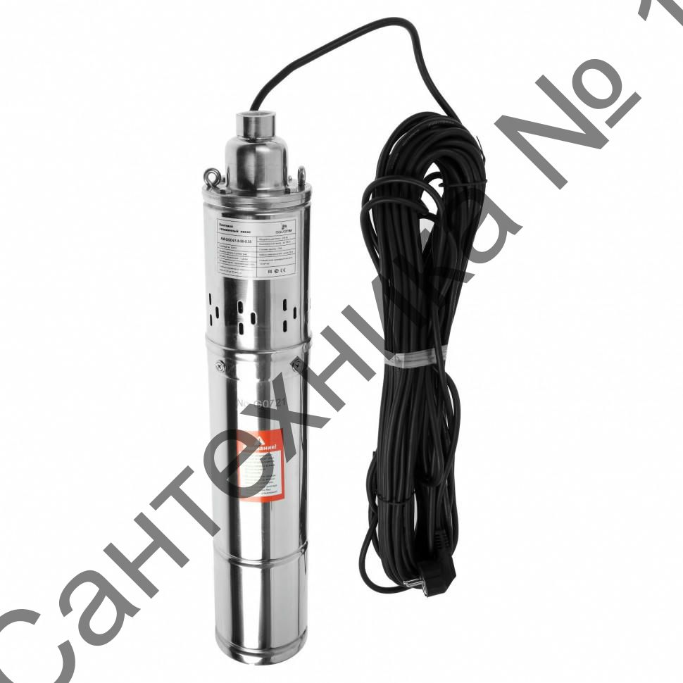 Насос скважинный AM-QGD3.5/1.8 550 Вт, напор 50 м, 58 л/мин, кабель 20 м TIM