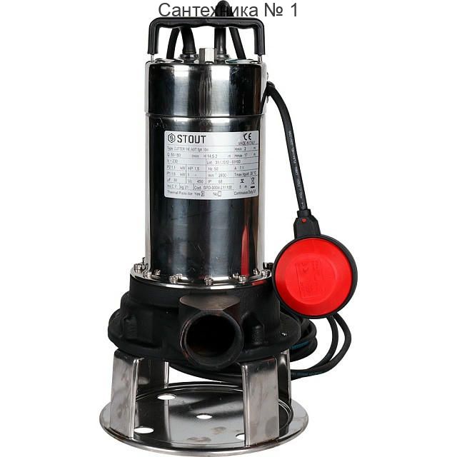 Насос дренажный с режущим механизмом 150/14,5, кабель 10 м STOUT