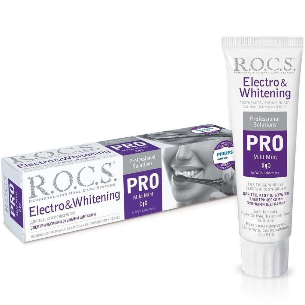 ROCS PRO Зубная паста Electro & Whitening Mild Mint 74г