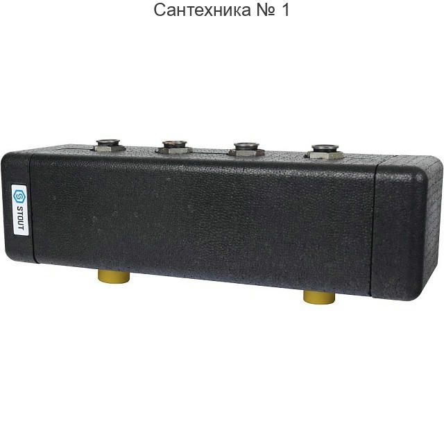 Коллектор распределительный стальной 2 отопительных контура с гидравлическим разделителем DN 20 STOUT