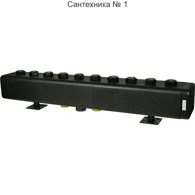 Коллектор распределительный стальной 5 отопительных контуров в теплоизоляции DN 32 STOUT