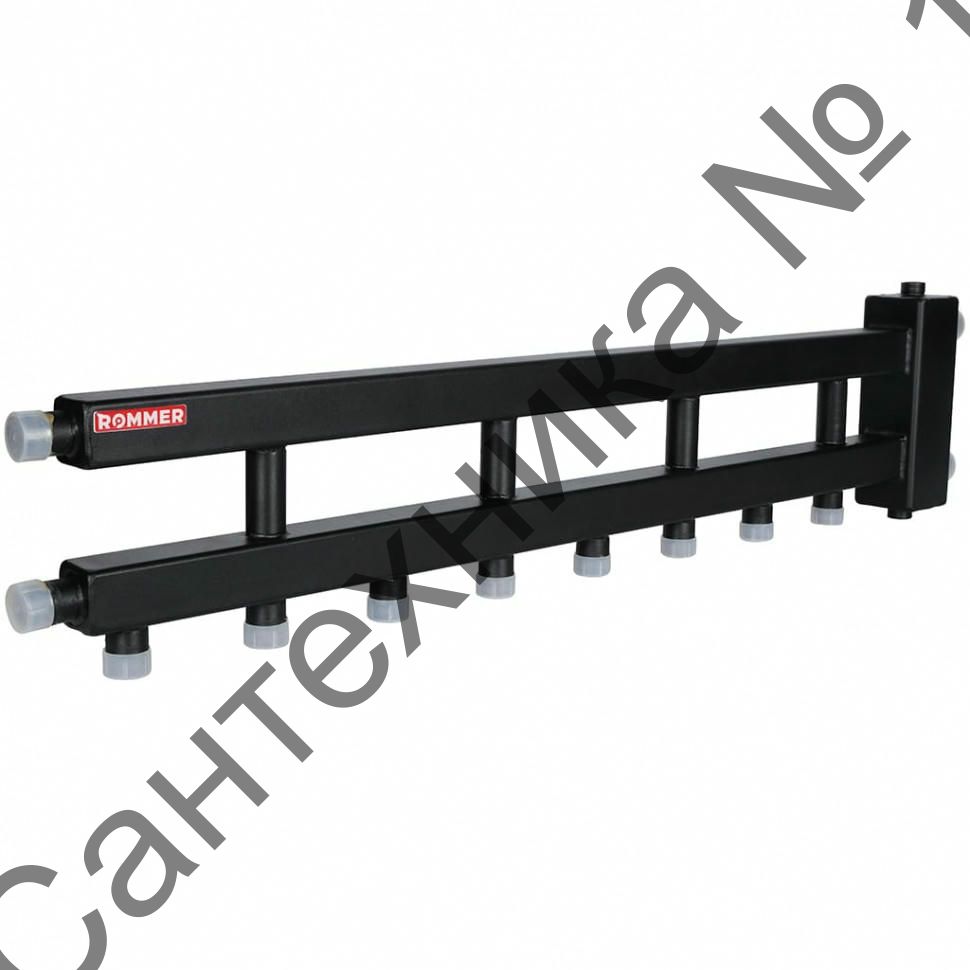 Коллектор (дублер рядный) с гидроразделителем на 4+1 контура до 60 кВт ROMMER