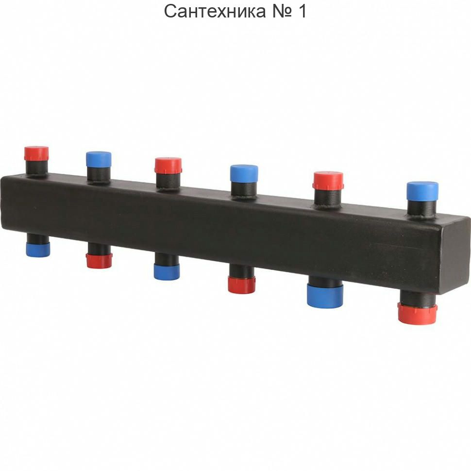 Коллектор распределительный стальной 3(5) отопительных контура 1х1 1/4" ROMMER