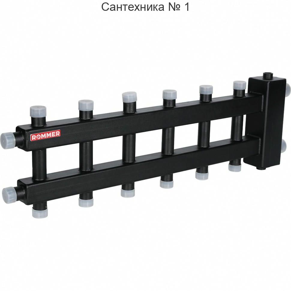 Коллектор (дублер компакт) с гидроразделителем на 3+3+1 контура до 60 кВт ROMMER