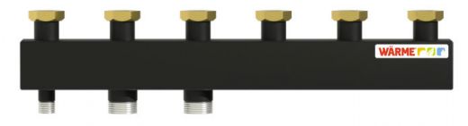 Коллектор WKS85 с накидными гайками 1 1/2" на 3 контура Warme
