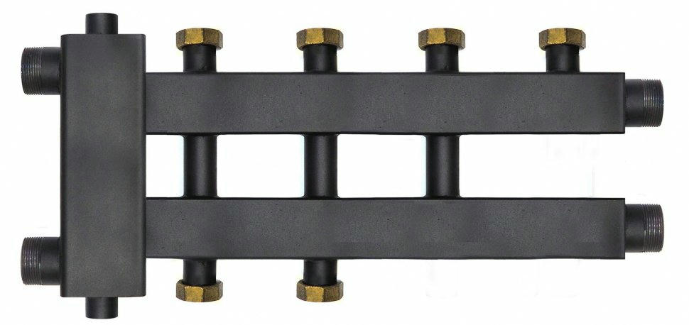 Коллектор с гидроразделителем и гайками WKD.R.85.К.F на 2+1+1 контура до 85 кВт Warme