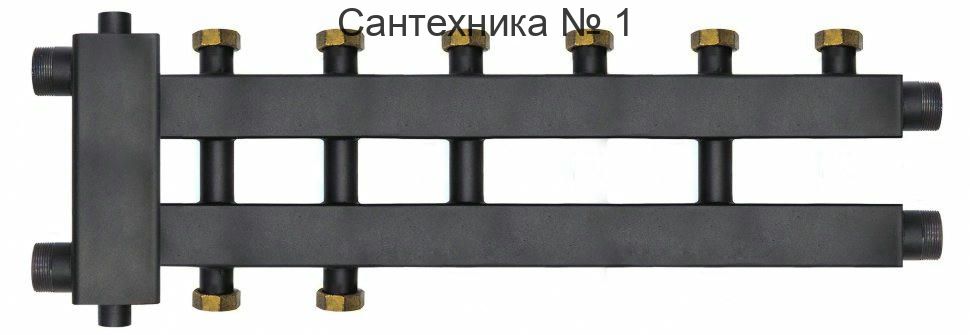 Коллектор с гидроразделителем и гайками WKD.R.85.К.F на 3+1+1 контура до 85 кВт Warme