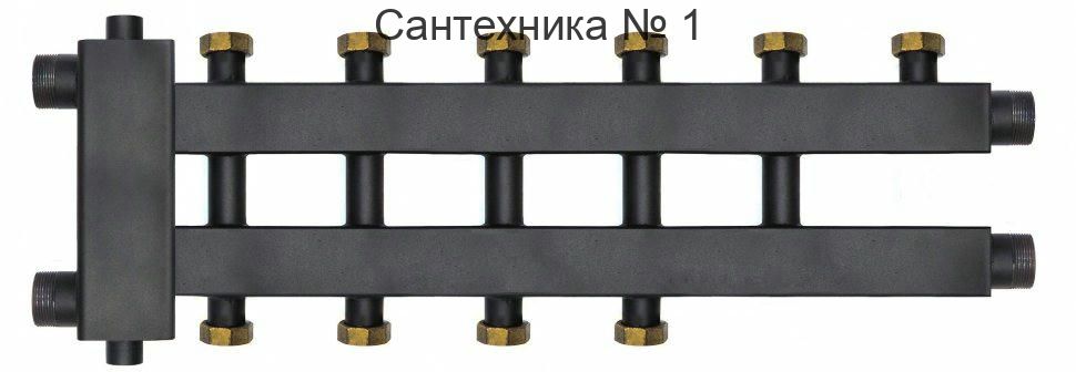 Коллектор с гидроразделителем и гайками WKD.R.85.К.F на 3+2+1 контура до 85 кВт Warme