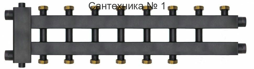 Коллектор с гидроразделителем и гайками WKD.R.85.К.F на 4+3+1 контура до 85 кВт Warme