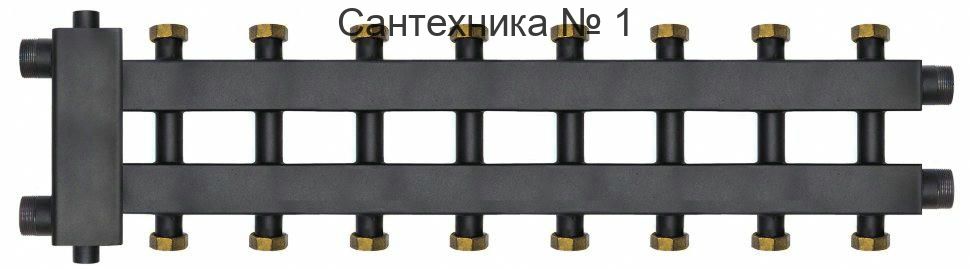 Коллектор с гидроразделителем и гайками WKD.R.85.К.F на 4+4+1 контура до 85 кВт Warme