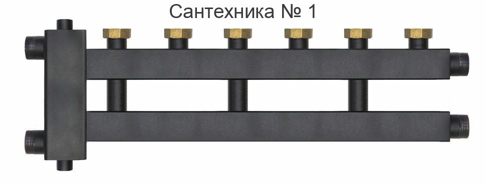 Коллектор с гидроразделителем и гайками WKD.R.85.F на 3+1 контура до 85 кВт Warme