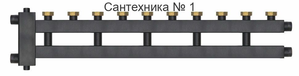 Коллектор с гидроразделителем и гайками WKD.R.85.F на 5+1 контура до 85 кВт Warme