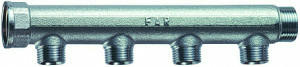 Коллектор 3/4" ВР-НР с 4 отводами 1/2" НР, межосевое 50 мм FAR