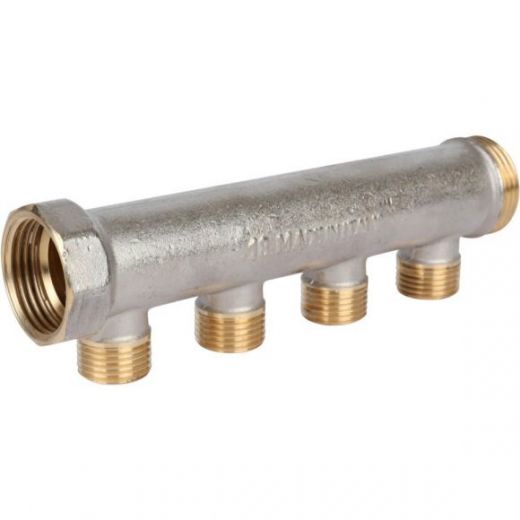 Коллектор распределительный 1" на 4 выхода 1/2" Luxor CP 424