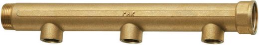 Коллектор модульный 1 1/2" ВР-НР c 3 отводами 3/4" ВР, 100 мм FAR