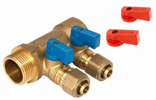 Коллектор с кранами 2 выхода 3/4-16ц IS