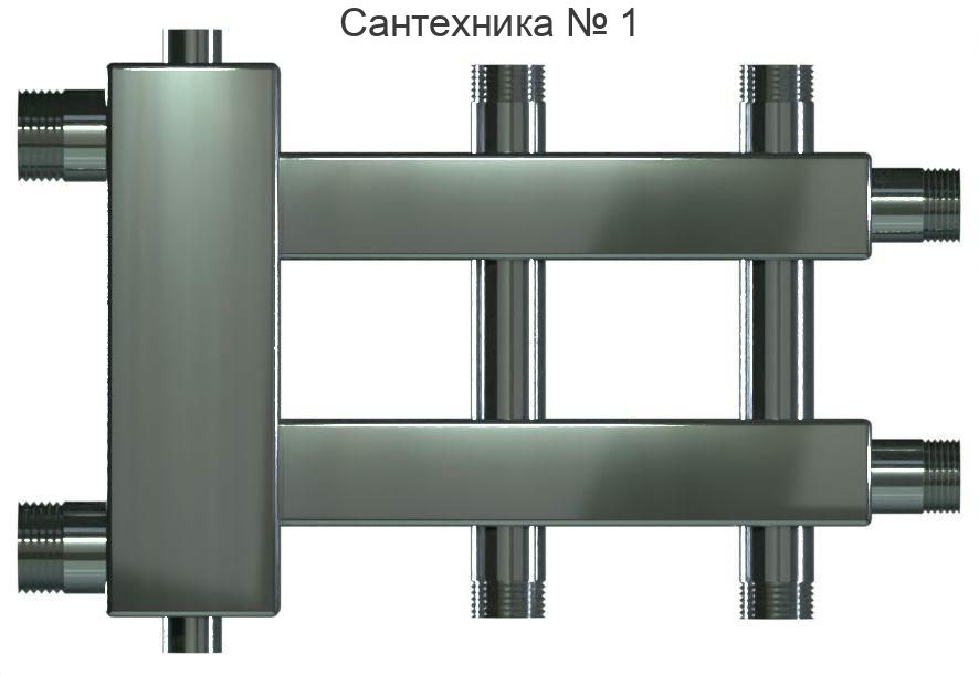 Коллектор с гидроразделителем из нержавеющей стали WKD.R.60.S.К на 1+1+1 контуров до 60 кВт, дублер компакт Warme