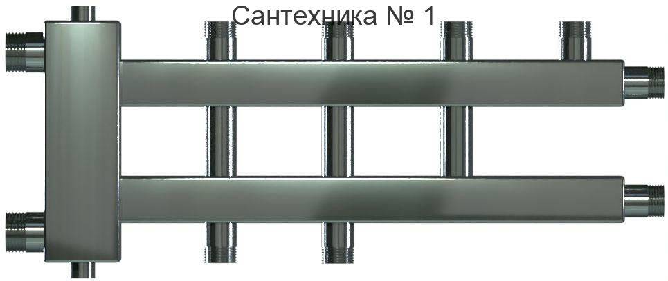 Коллектор с гидроразделителем из нержавеющей стали WKD.R.60.S.К на 2+1+1 контуров до 60 кВт, дублер компакт Warme