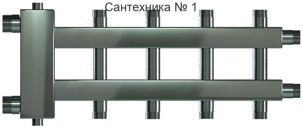 Коллектор с гидроразделителем из нержавеющей стали WKD.R.60.S.К на 2+2+1 контуров до 60 кВт, дублер компакт Warme