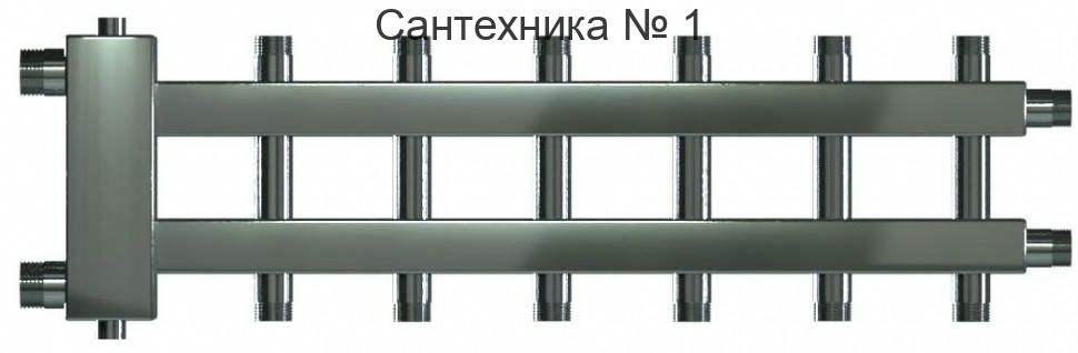 Коллектор с гидроразделителем из нержавеющей стали WKD.R.60.S.К на 3+3+1 контуров до 60 кВт, дублер компакт Warme