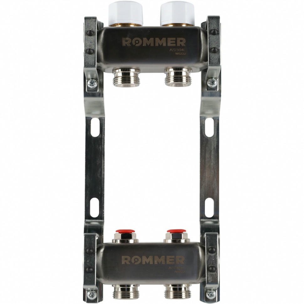 Коллектор из нержавеющей стали без расходомеров 2 выхода ROMMER