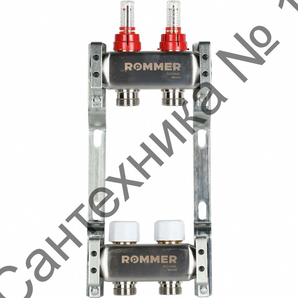 Коллектор из нержавеющей стали с расходомерами 2 выхода ROMMER