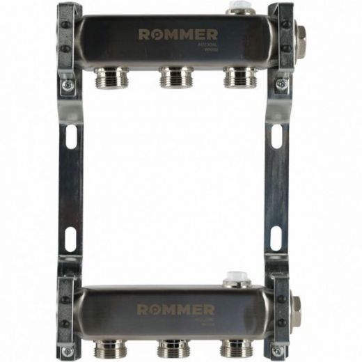 Коллектор из нержавеющей стали для радиаторной разводки 3 выхода ROMMER