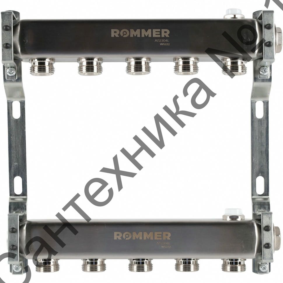 Коллектор из нержавеющей стали для радиаторной разводки 5 выходов ROMMER