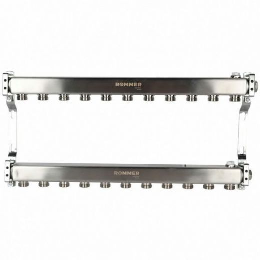 Коллектор из нержавеющей стали для радиаторной разводки 11 выходов ROMMER