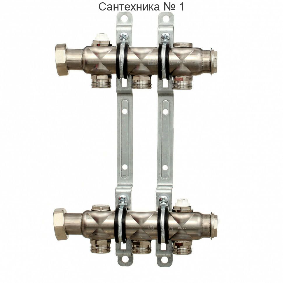 Коллекторная группа НГ 1" на 12 контуров 3/4" EK, нержавеющая сталь ELSEN