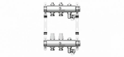 Коллектор из нержавеющей стали 1"-3/4 в сборе на 2 выхода с 2 заглушками Wester