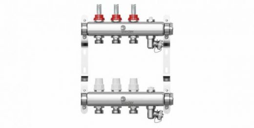 Коллектор из нержавеющей стали 1"-3/4 в сборе с расходомерами на 3 выхода Wester