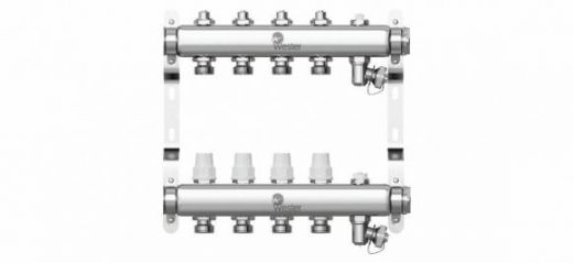 Коллектор из нержавеющей стали 1"-3/4 в сборе на 4 выхода с 2 заглушками Wester