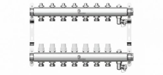 Коллектор из нержавеющей стали 1"-3/4 в сборе на 7 выходов с 2 заглушками Wester