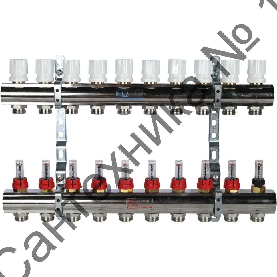 Коллекторная группа с расходомерами 1" на 10 выходов 3/4 ЕК Luxor CD 473M