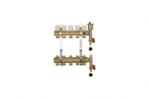 Коллекторная группа 1"x3/4 EK 5 выходов с клапаном выпуска воздуха и сливом Imperial