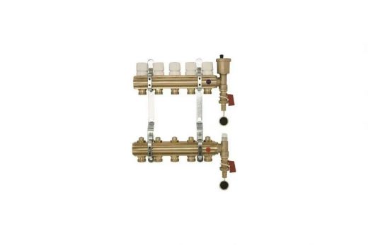 Коллекторная группа 1"x3/4 EK 12 выходов с клапаном выпуска воздуха и сливом Imperial