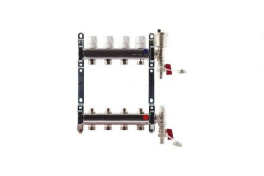 Коллекторная группа из нержавеющей стали 1"x3/4 EK 11 выходов с клапаном выпуска воздуха и сливом Imperial