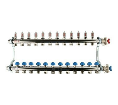 Коллектор распределительный HKV-D на 12 контуров, нержавеющая сталь REHAU