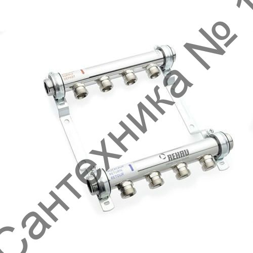 Коллектор распределительный HLV на 12 контуров, нержавеющая сталь REHAU