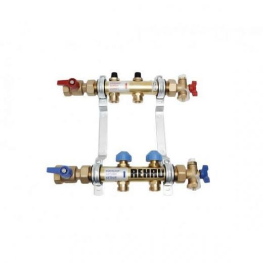 Коллектор распределительный HKV на 2 контура, нержавеющая сталь REHAU
