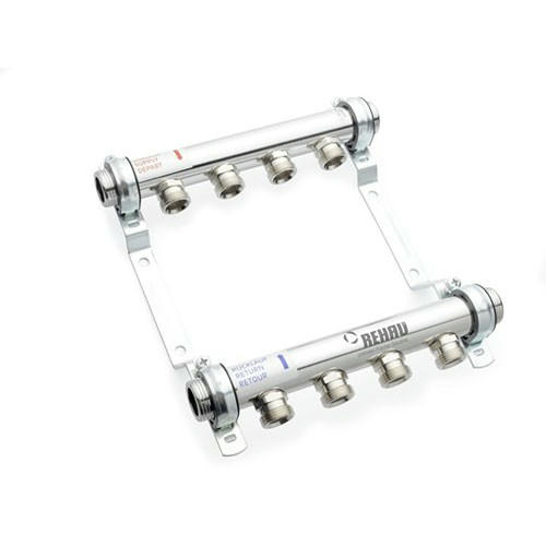 Коллектор распределительный HLV на 8 контуров, нержавеющая сталь REHAU