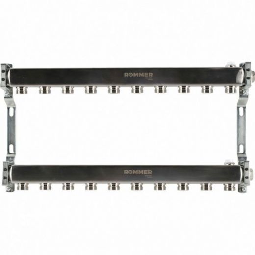 Коллектор из нержавеющей стали для радиаторной разводки 10 выходов ROMMER