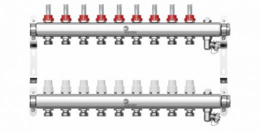Коллектор из нержавеющей стали 1"-3/4 в сборе с расходомерами на 9 выходов Wester